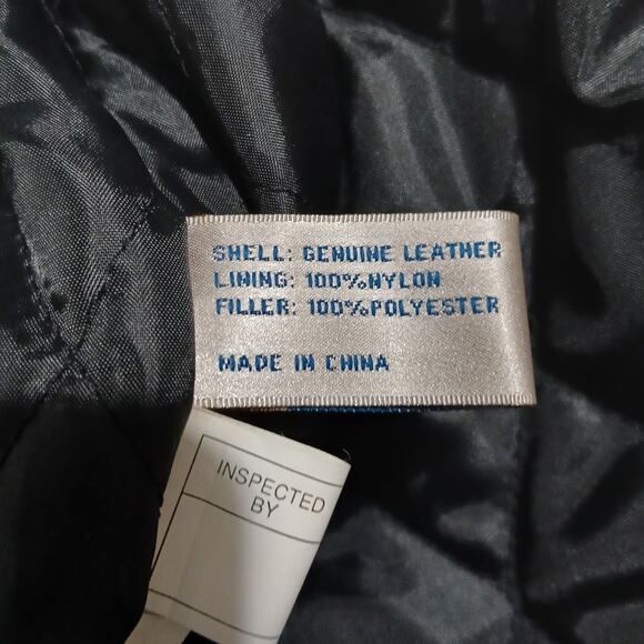 VTG Fashion Attitudes Men's Med Black Leather Quilt-Lined Adjustable Waist Coat - Picture 12 of 13